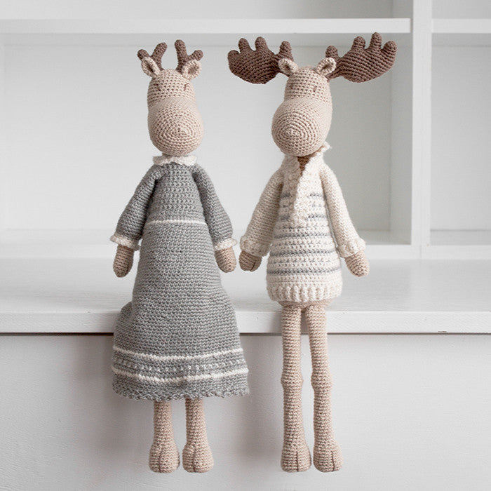 Hr. og Fru Moose - Hæklekit Nordiske Julefarver