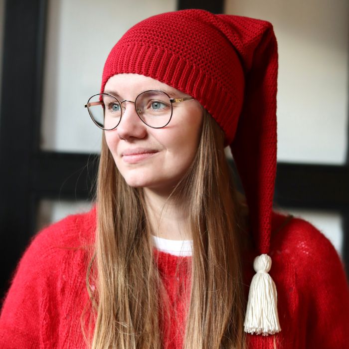 Elf Hat with Pom Pom - Crochet kit