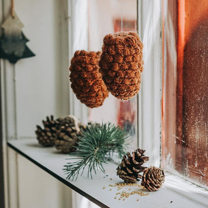 Strikket julepynt - Knitted Christmas decorations